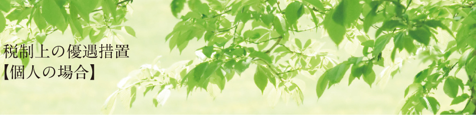税制上の優遇措置［個人の場合］］